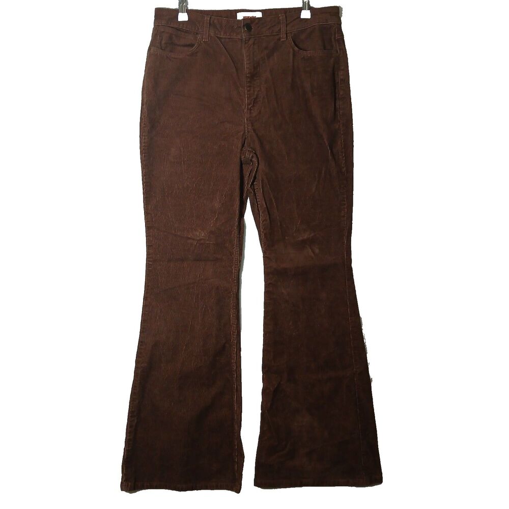 Wrangler High Rise Fierce Flare Corduroy Pants Women’s Brown Size 12x32 #1095